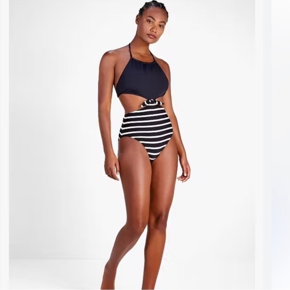NWT Kate Spade Breton Striped Monokini Size Medium - Picture 1 of 7